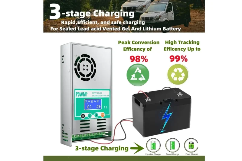 PowMr 60A Solar MPPT Charge Controller 12V-48V 5